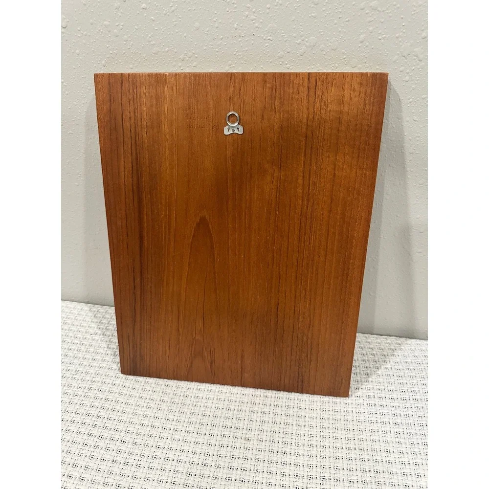 Vintage Marquetry Wood Inlay Wall Art Plaque Candles Book Brown Handmade Art